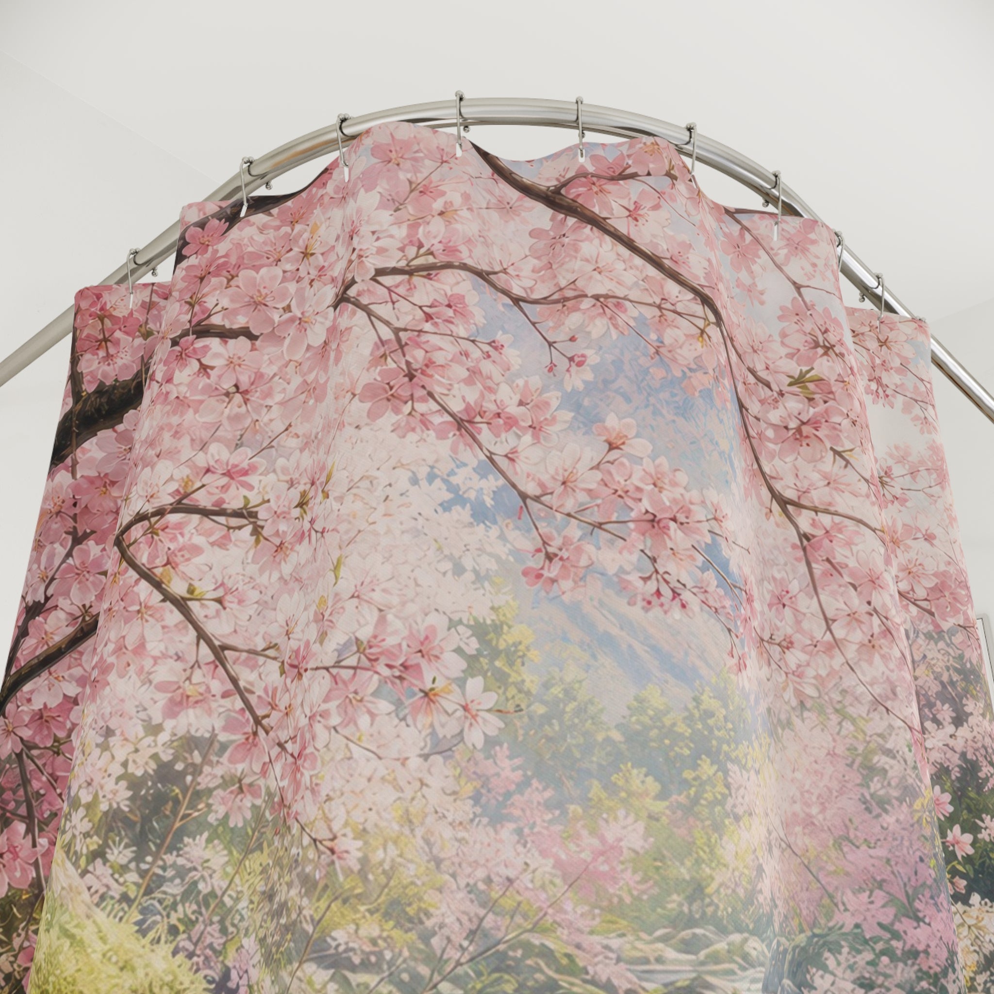 Cherry Blossom Stream Shower Curtain