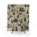 Woodland Cabin Tree Shower Curtain