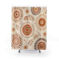 Terracotta Sunburst Circle Shower Curtain