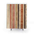 Blush Tan Sage Geometric Stripe Shower Curtain