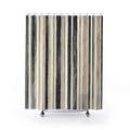 Gray Taupe Watercolor Stripe Shower Curtain