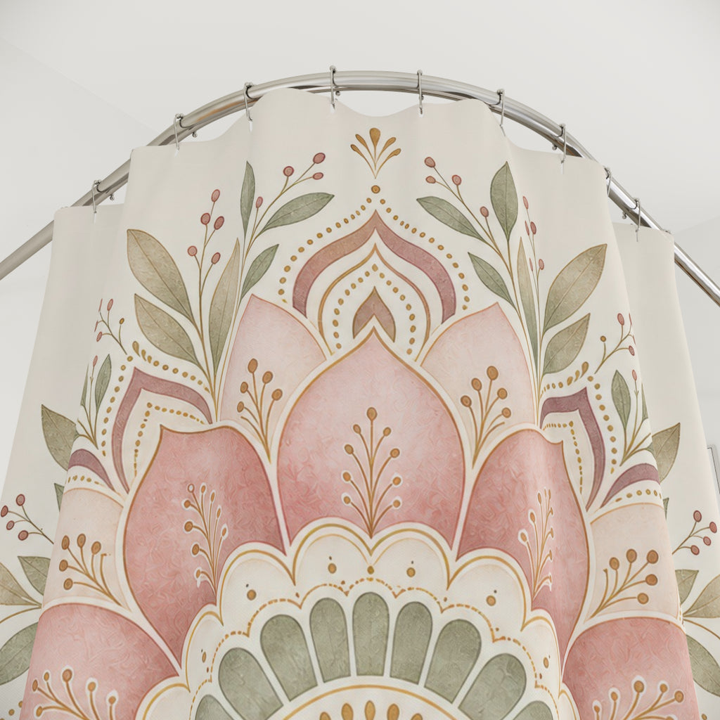 Blush Floral Medallion Shower Curtain