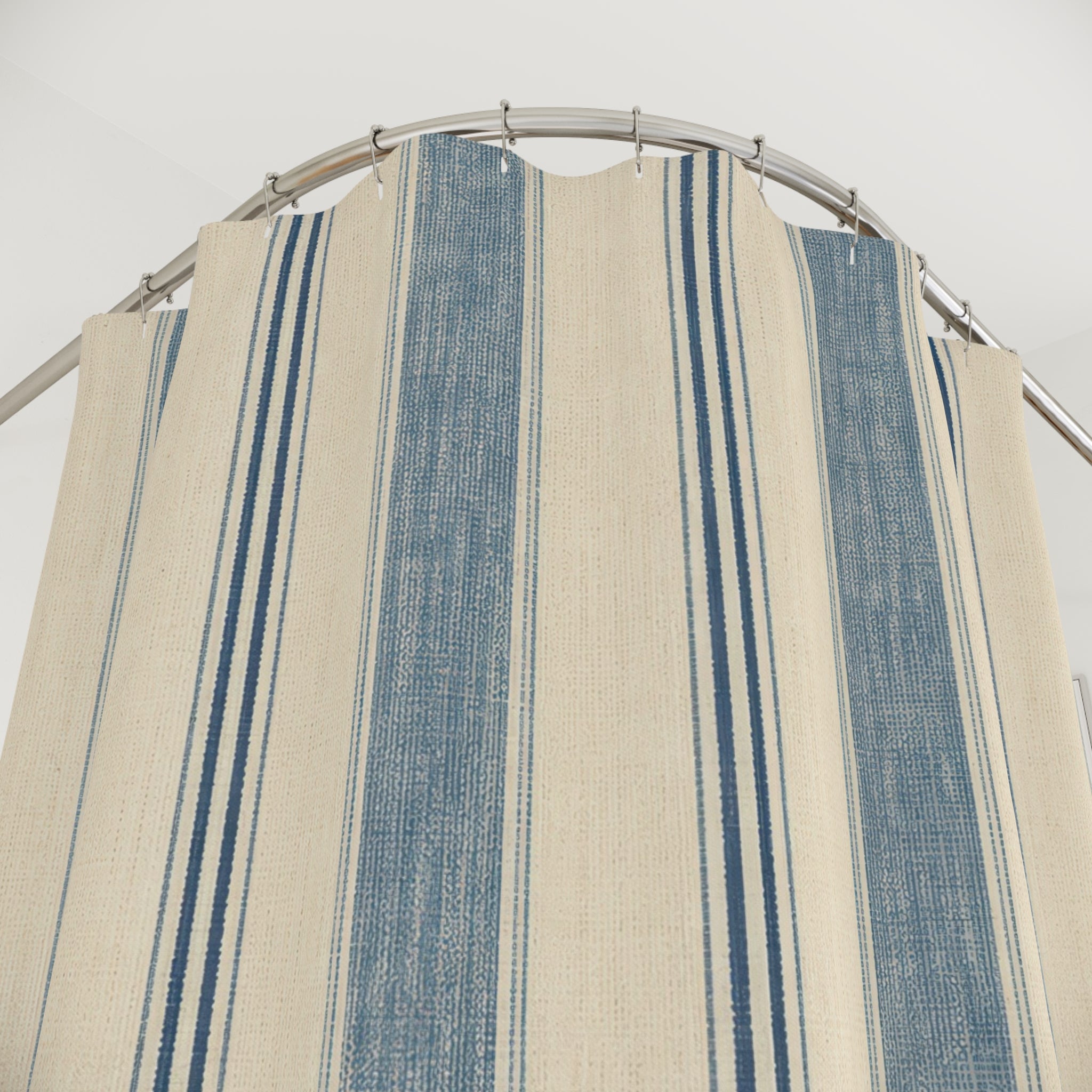 Weathered Denim Stripe Shower Curtain