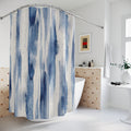 Blue Painterly Stripe Shower Curtain