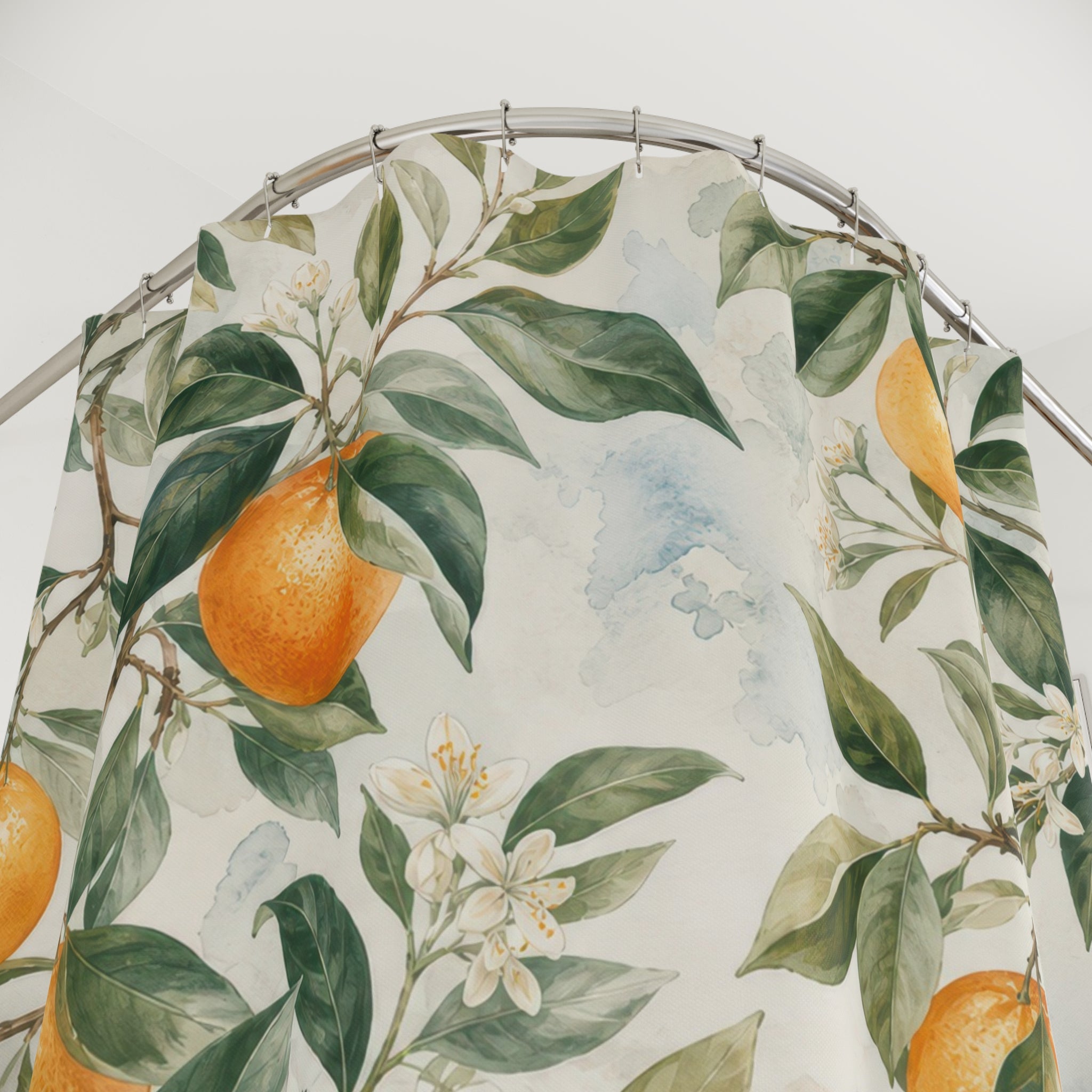 Orange Tree Branch Shower Curtain