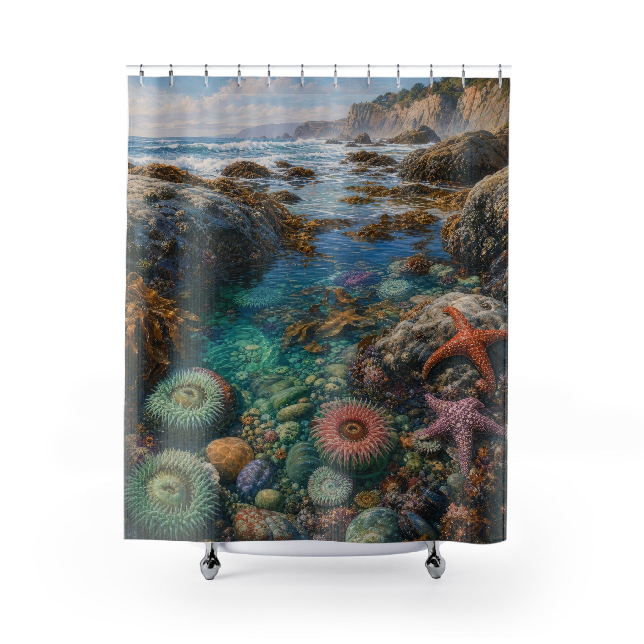 Coastal Tide Pool Garden Shower Curtain