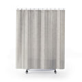 Striped Shower Curtain, Grey Stripe Bath Decor, Gray Cream Vertical Pinstripe Pattern, Classic Guest Bathroom Decor, Tailored Neutral Style