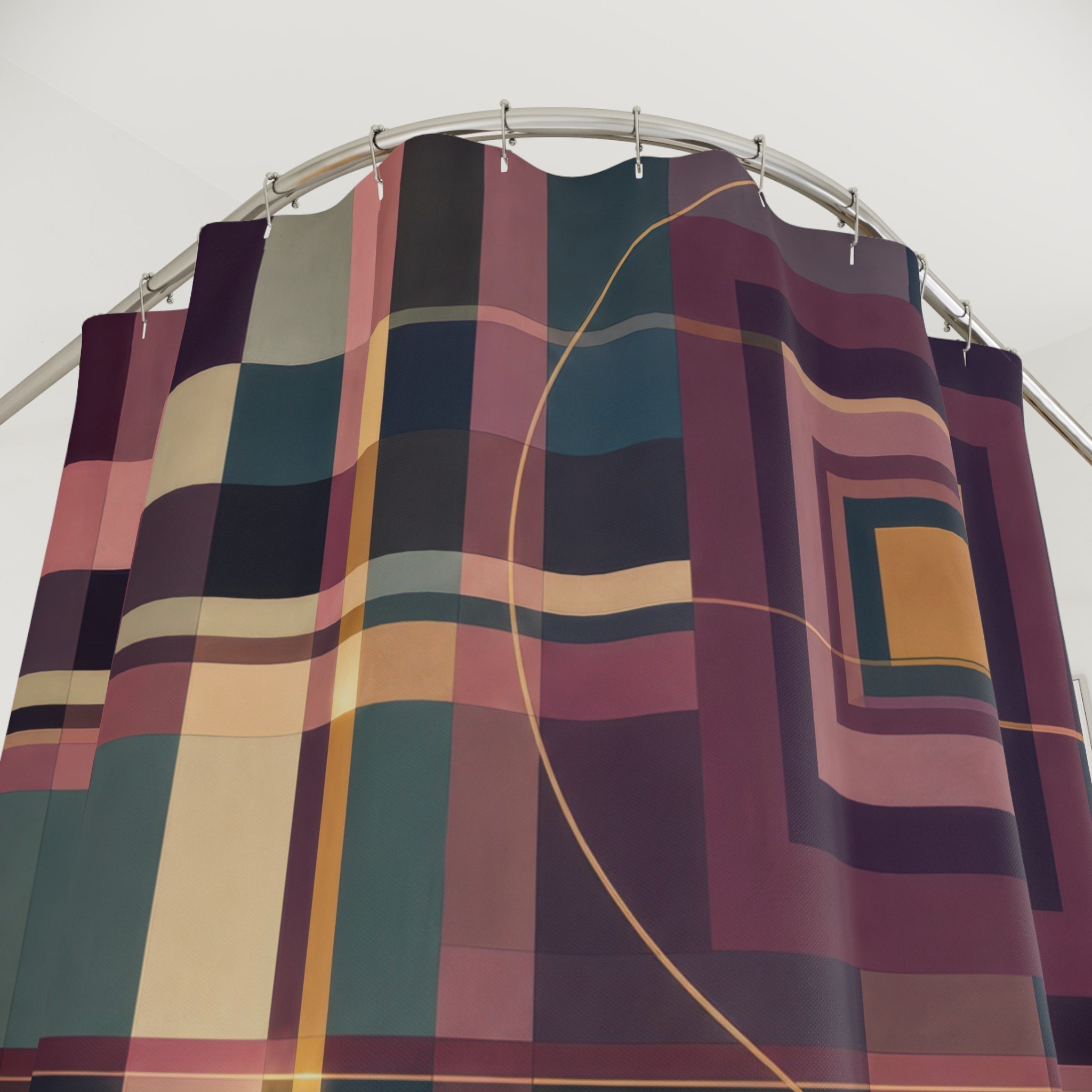 Modern Abstract Plaid Shower Curtain
