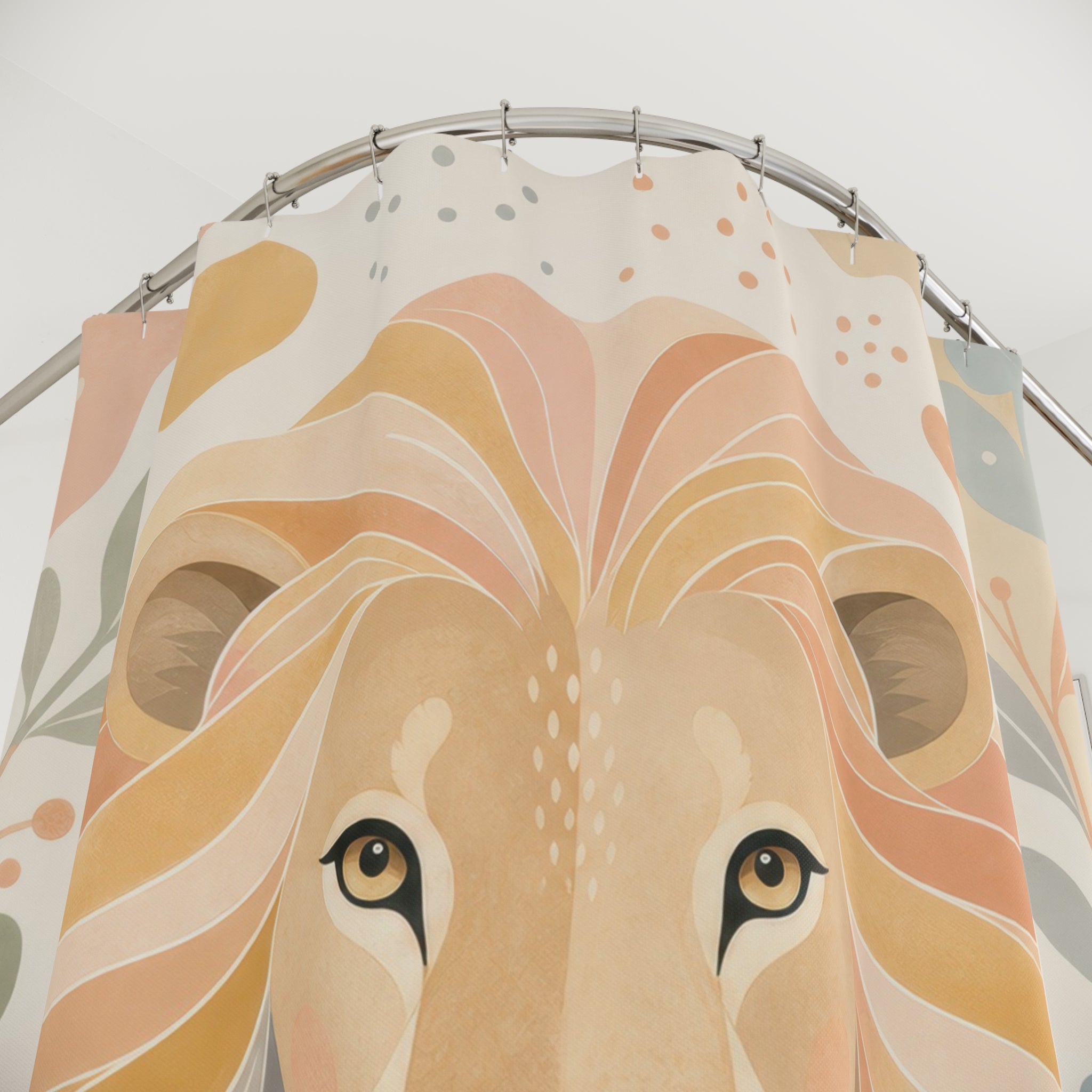 Pastel Safari Animal Portrait Shower Curtain