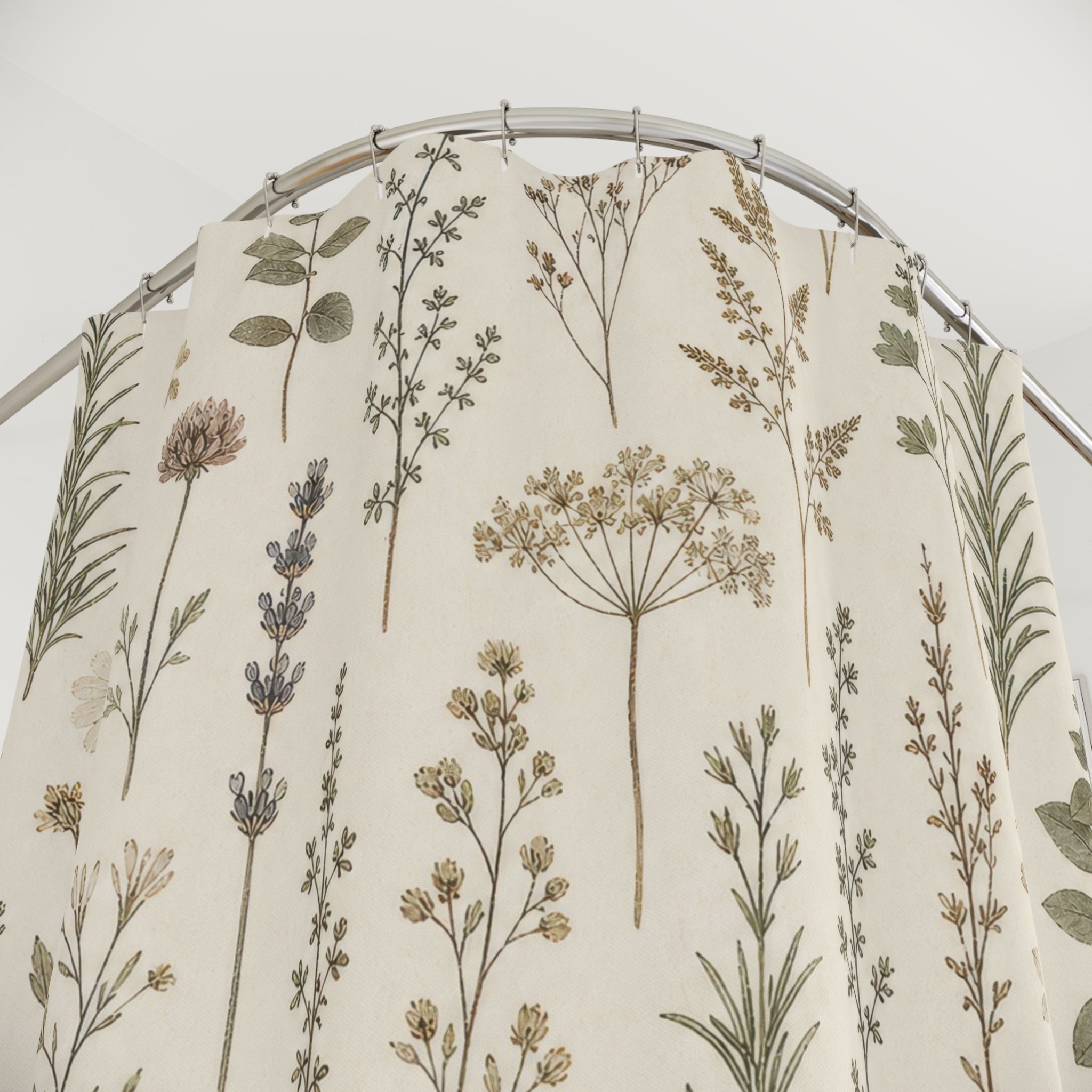 Pressed Herb Botanical Shower Curtain