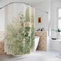 Tropical Botanical Shower Curtain – Palm and Monstera