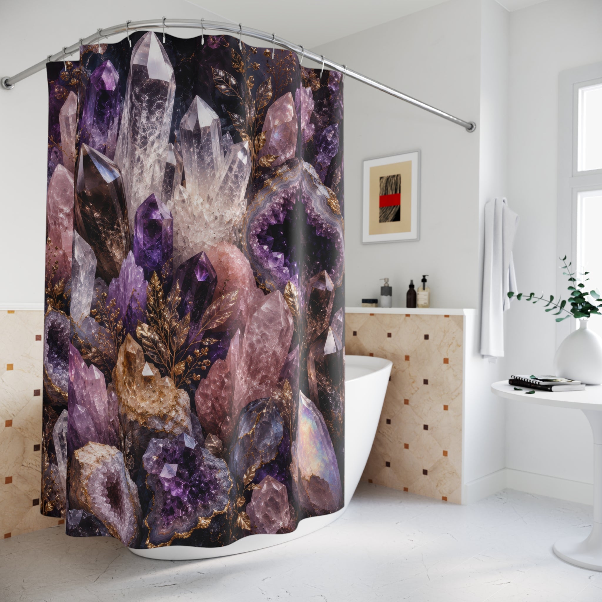 Crystal Shower Curtain: Amethyst Geode