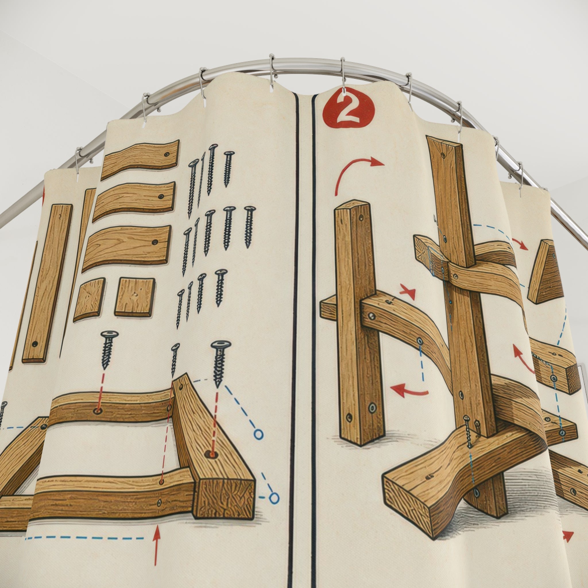 Woodworking Instruction Diagram Unique Funny Shower Curtain