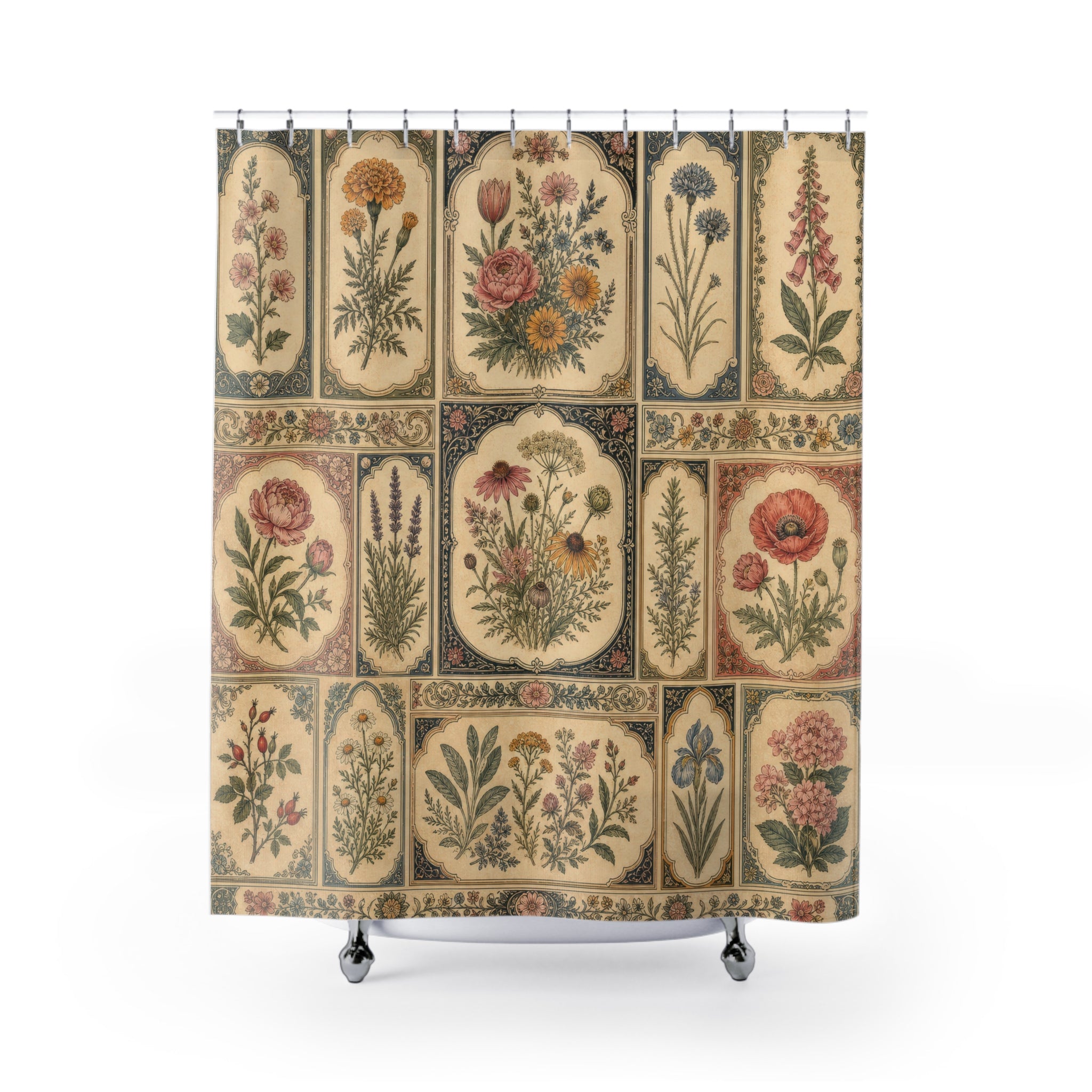 Unique Vintage Floral Shower Curtain