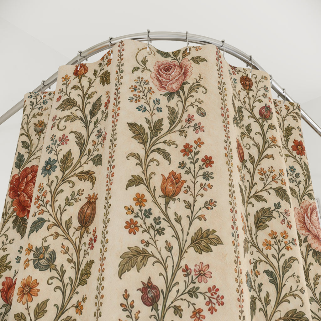 Floral Stripe Shower Curtain