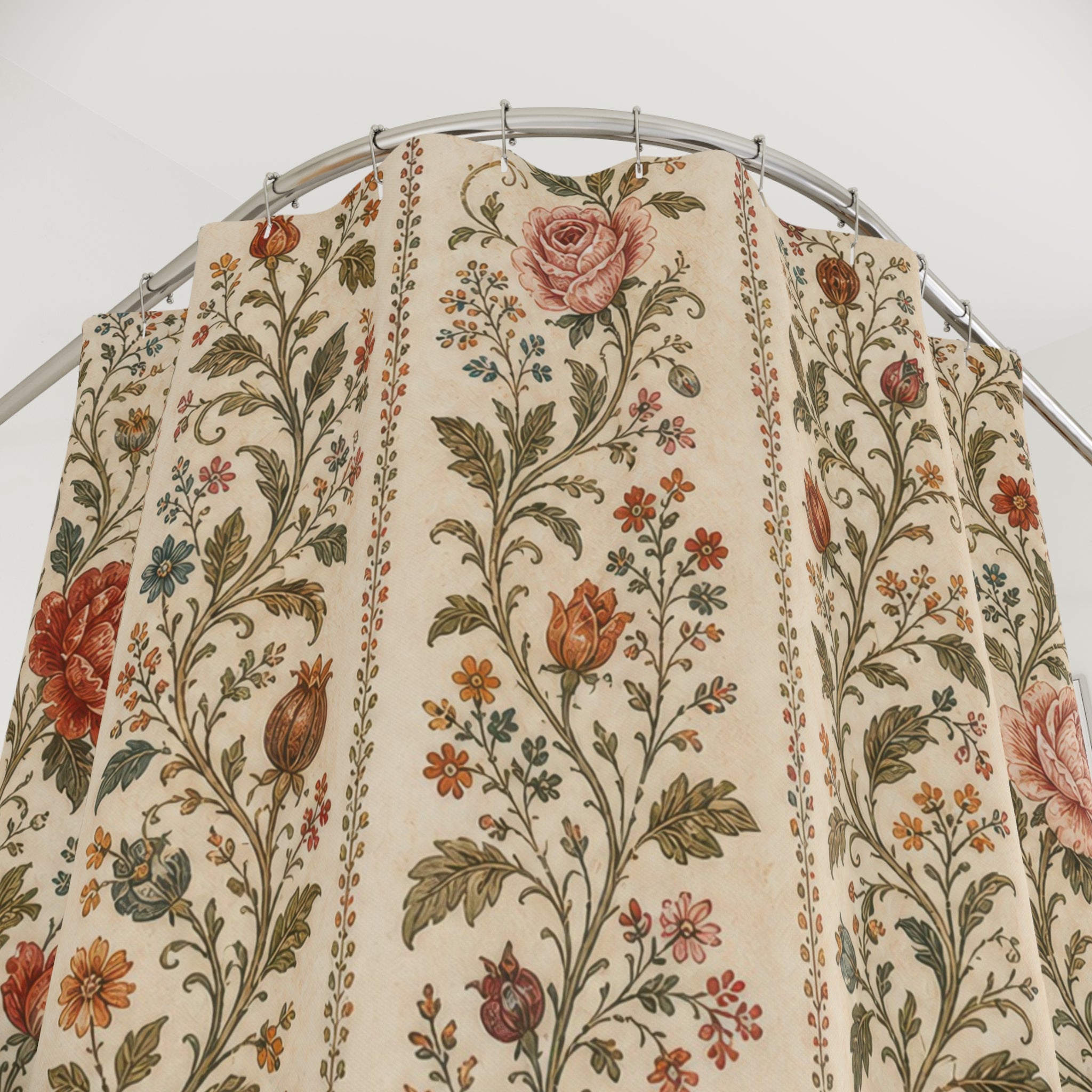 Floral Stripe Shower Curtain