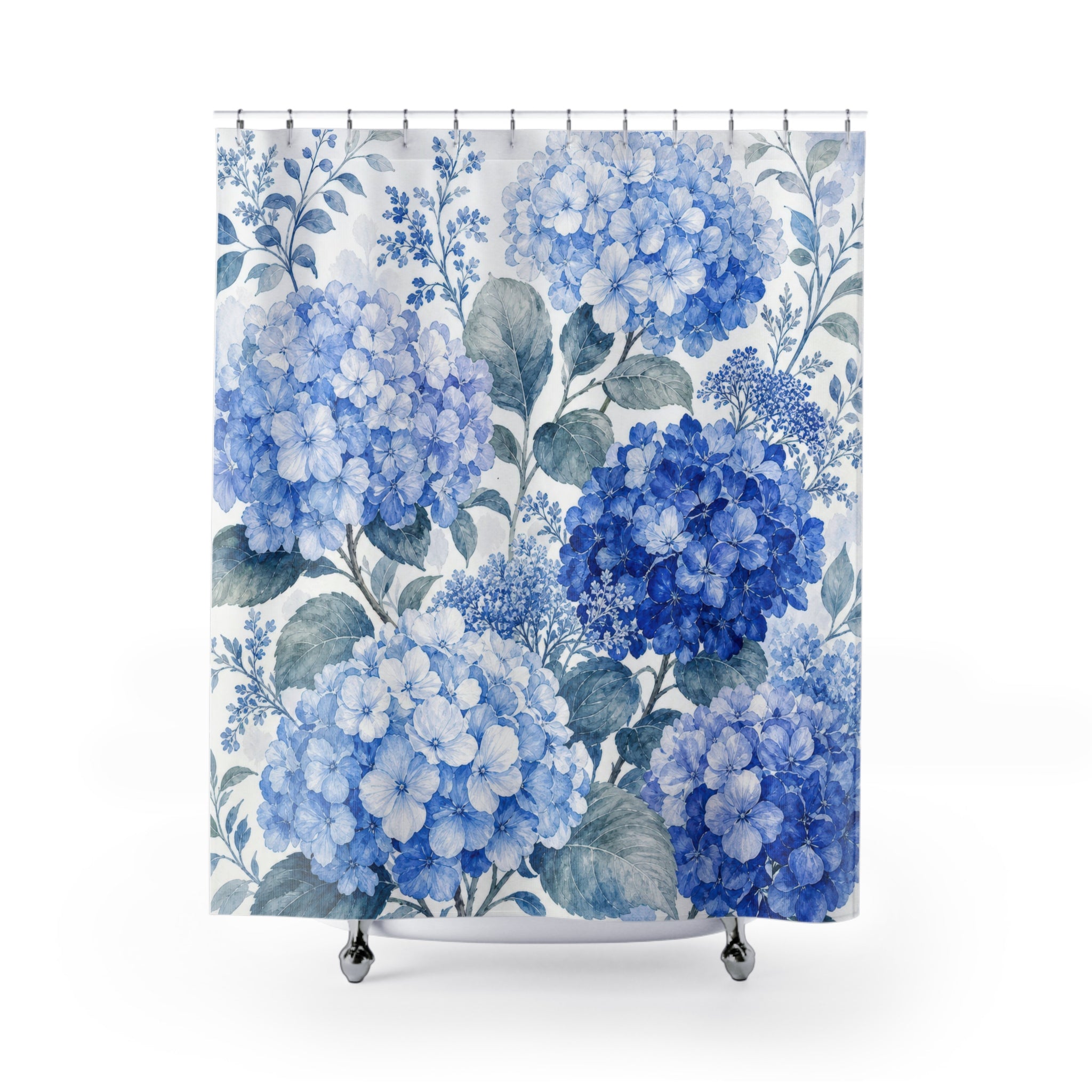 Blue Hydrangea Shower Curtain