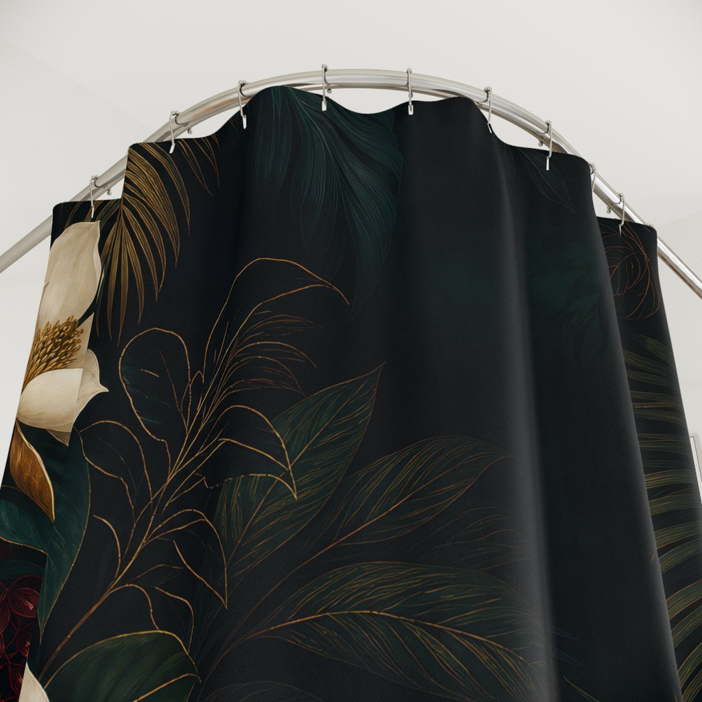Emerald Magnolia Orchid Shower Curtain