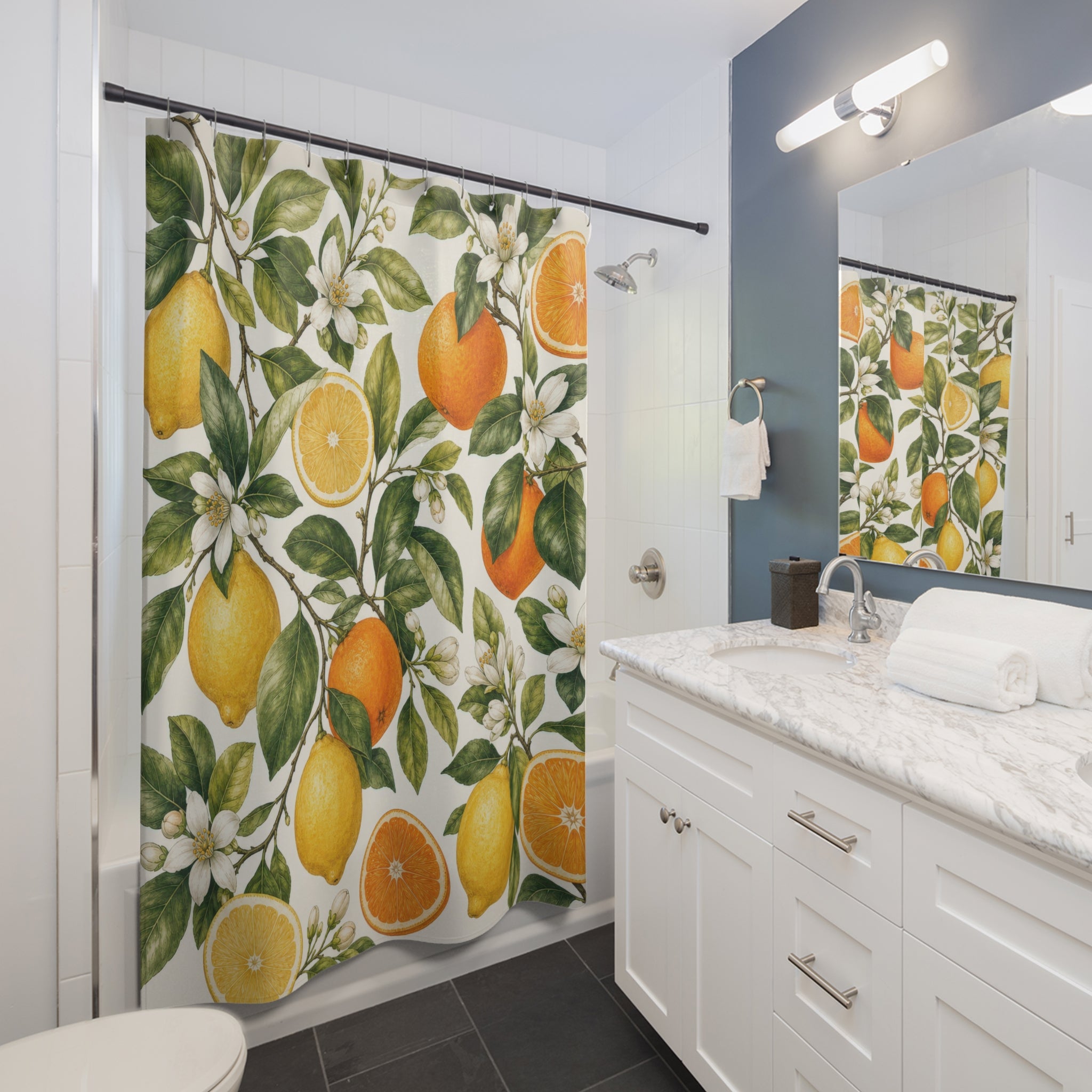 Citrus Botanical Fruit Shower Curtain