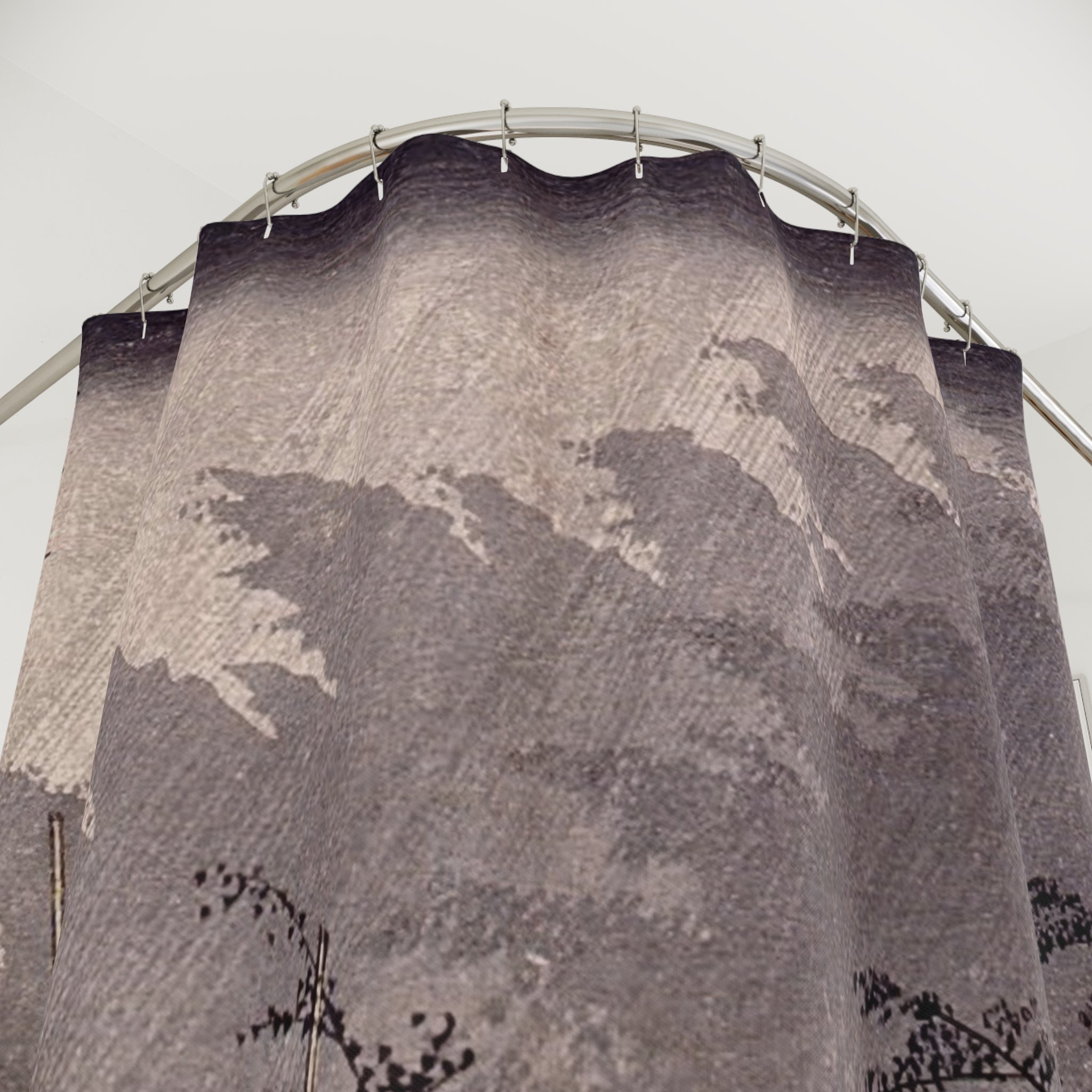Hiroshige Japanese Woodblock Shower Curtain, Blue Grey Rainstorm Bathroom Art, Edo Period Tokaido Print, Vintage Bath Curtain