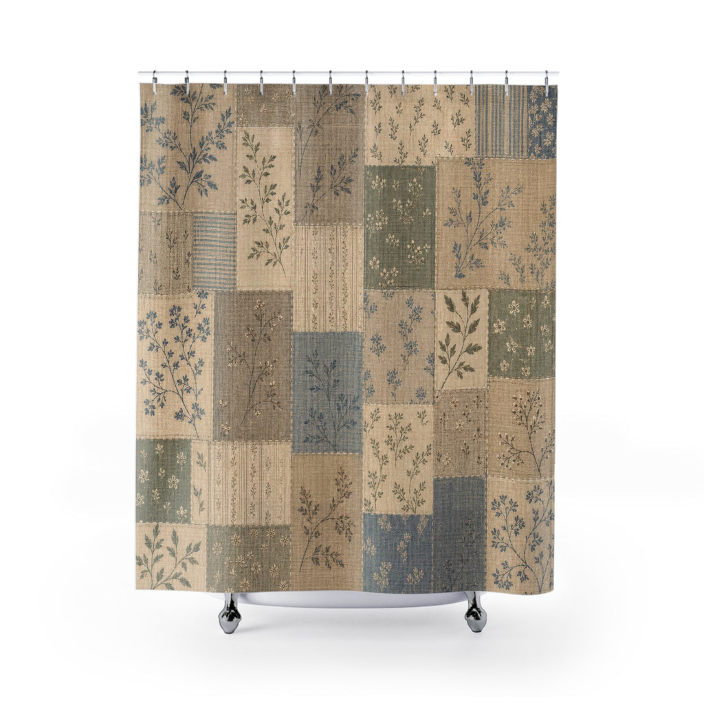 Rustic Patchwork Farmhouse Shower Curtain