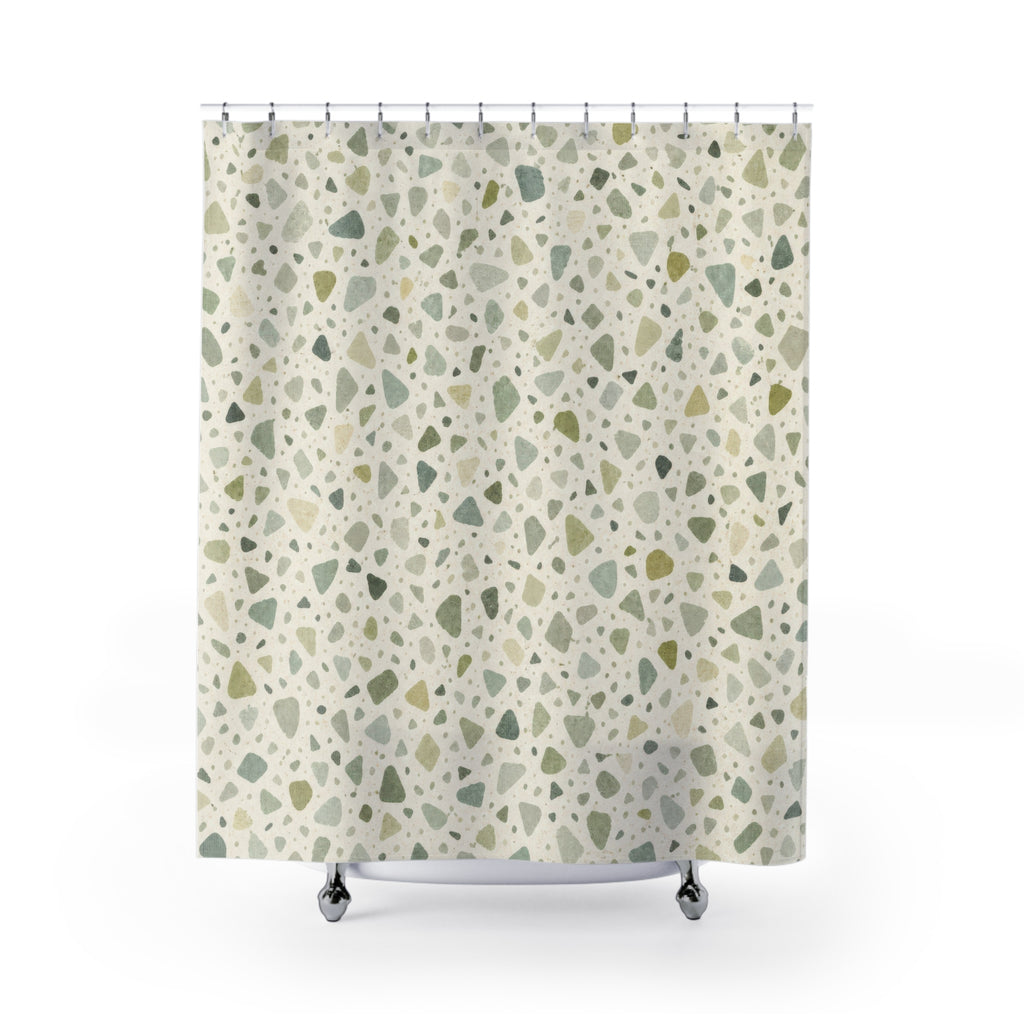 Sage Olive Chip Shower Curtain