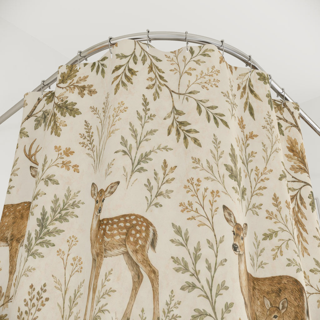Deer Rustic Woodland Shower Curtain