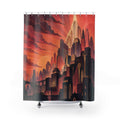 Coral Art Deco Metropolis Shower Curtain