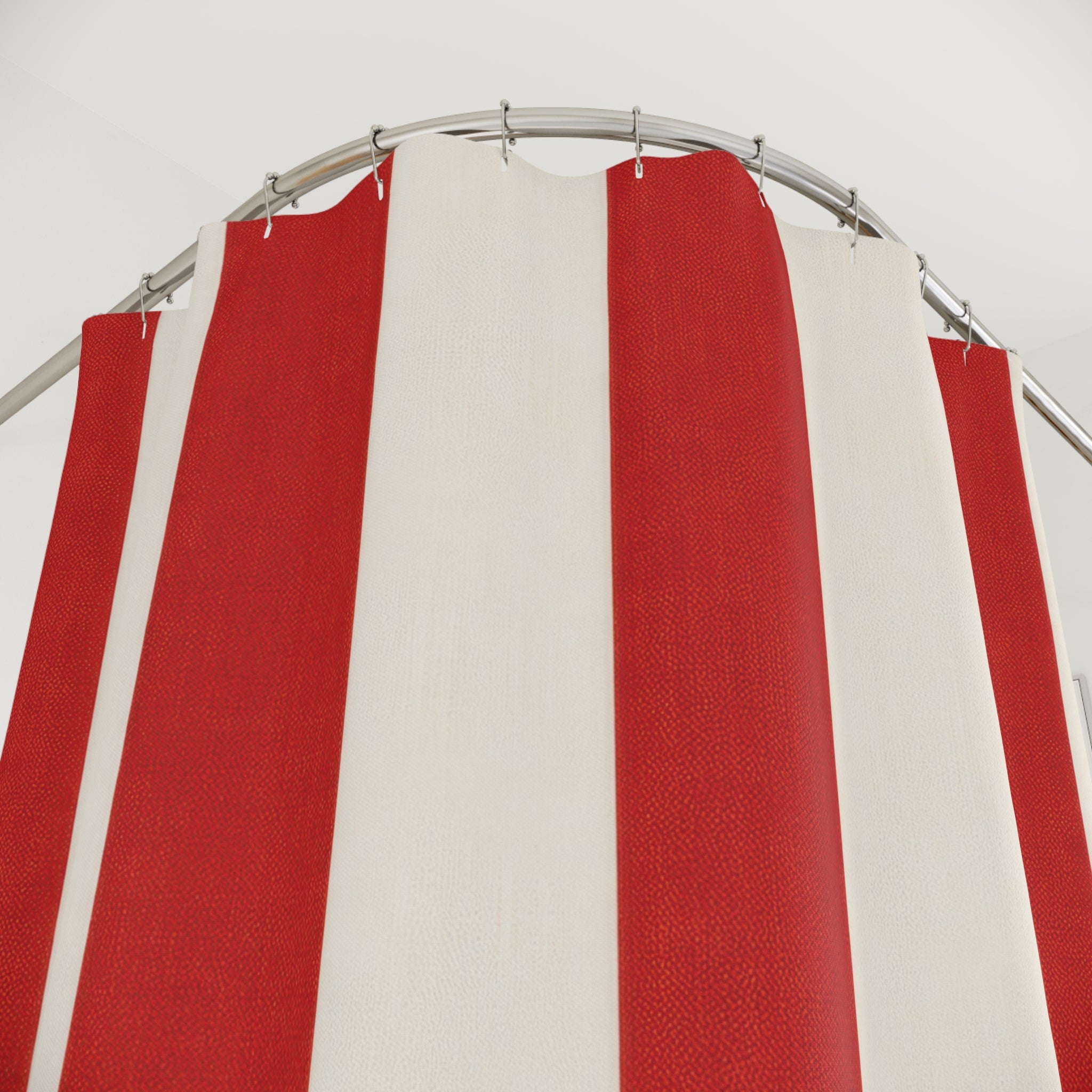 Red & White Cabana Stripe Shower Curtain – Vertical