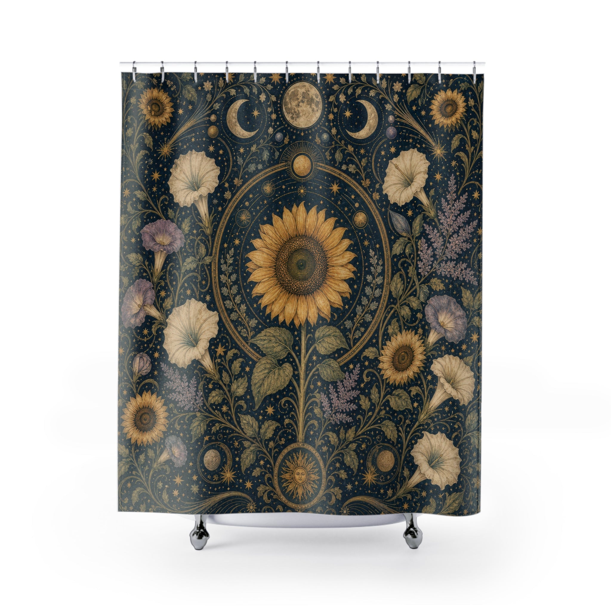 Celestial Sunflower Shower Curtain