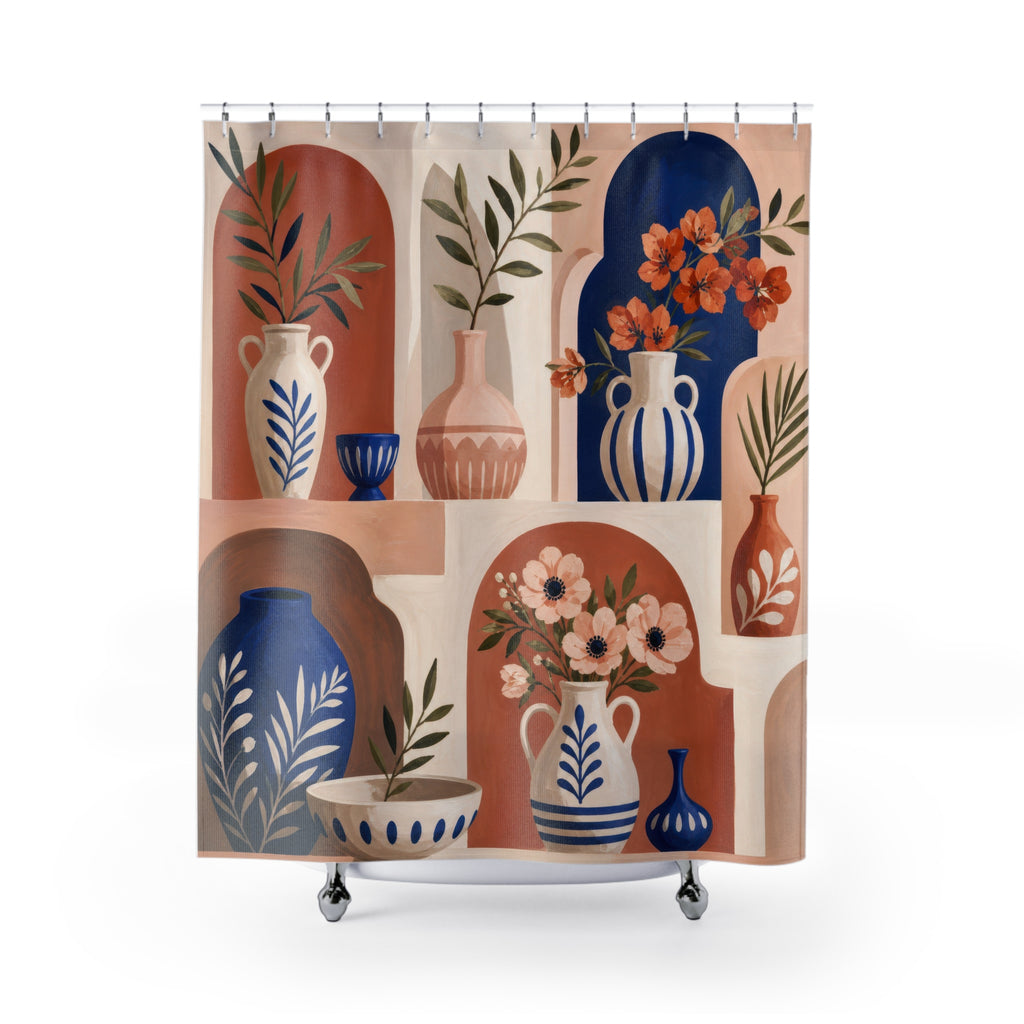 Ceramic Garden Artistic Shower Curtain
