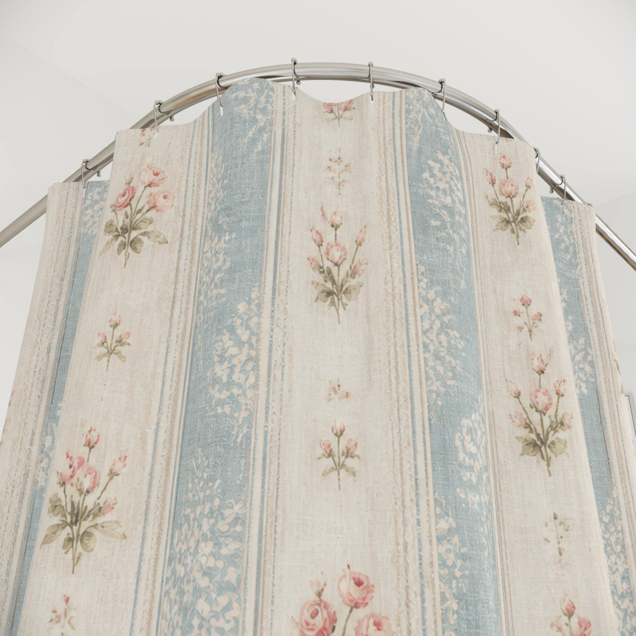 Shabby Chic Stripe Shower Curtain