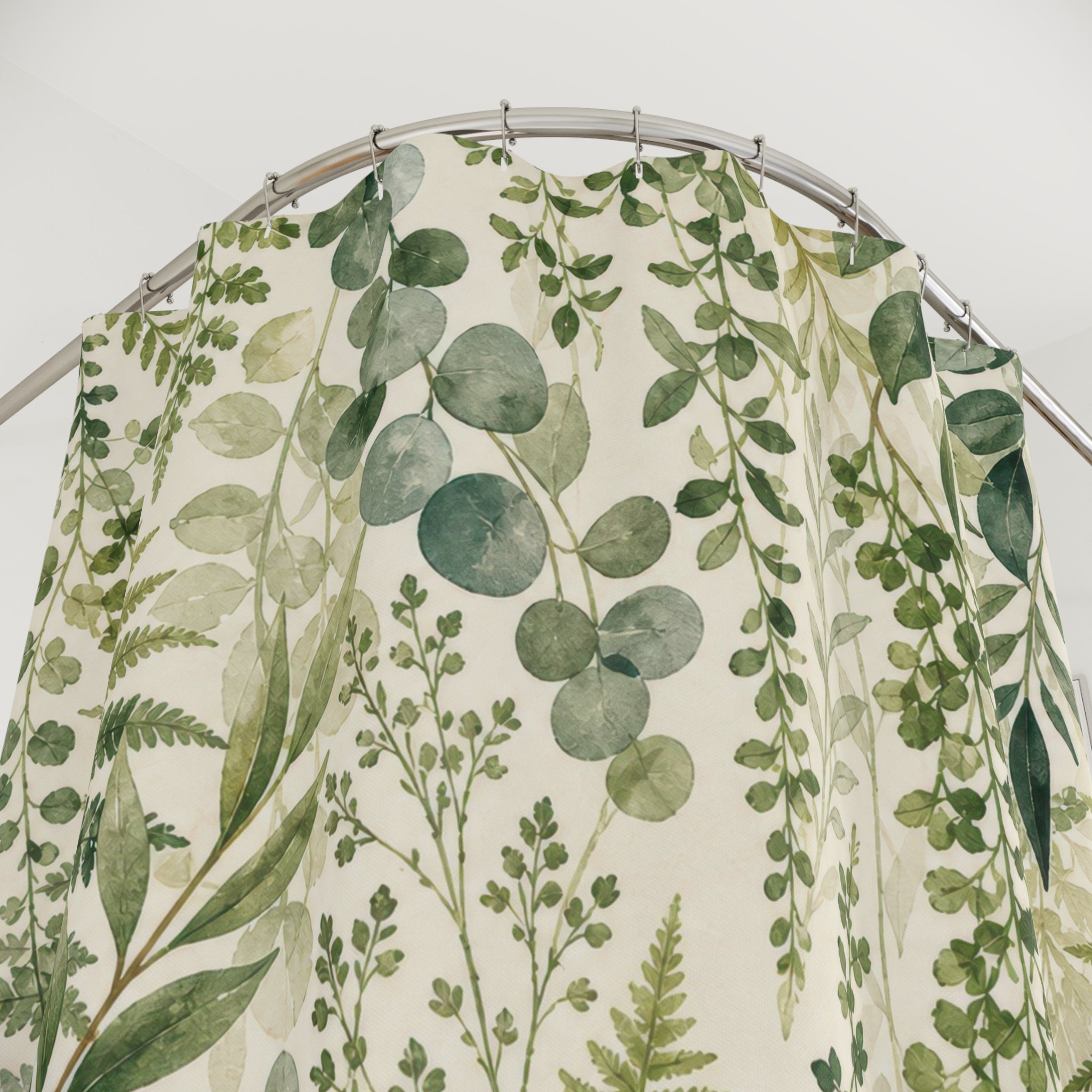 Green Eucalyptus Leaf Botanical Shower Curtain