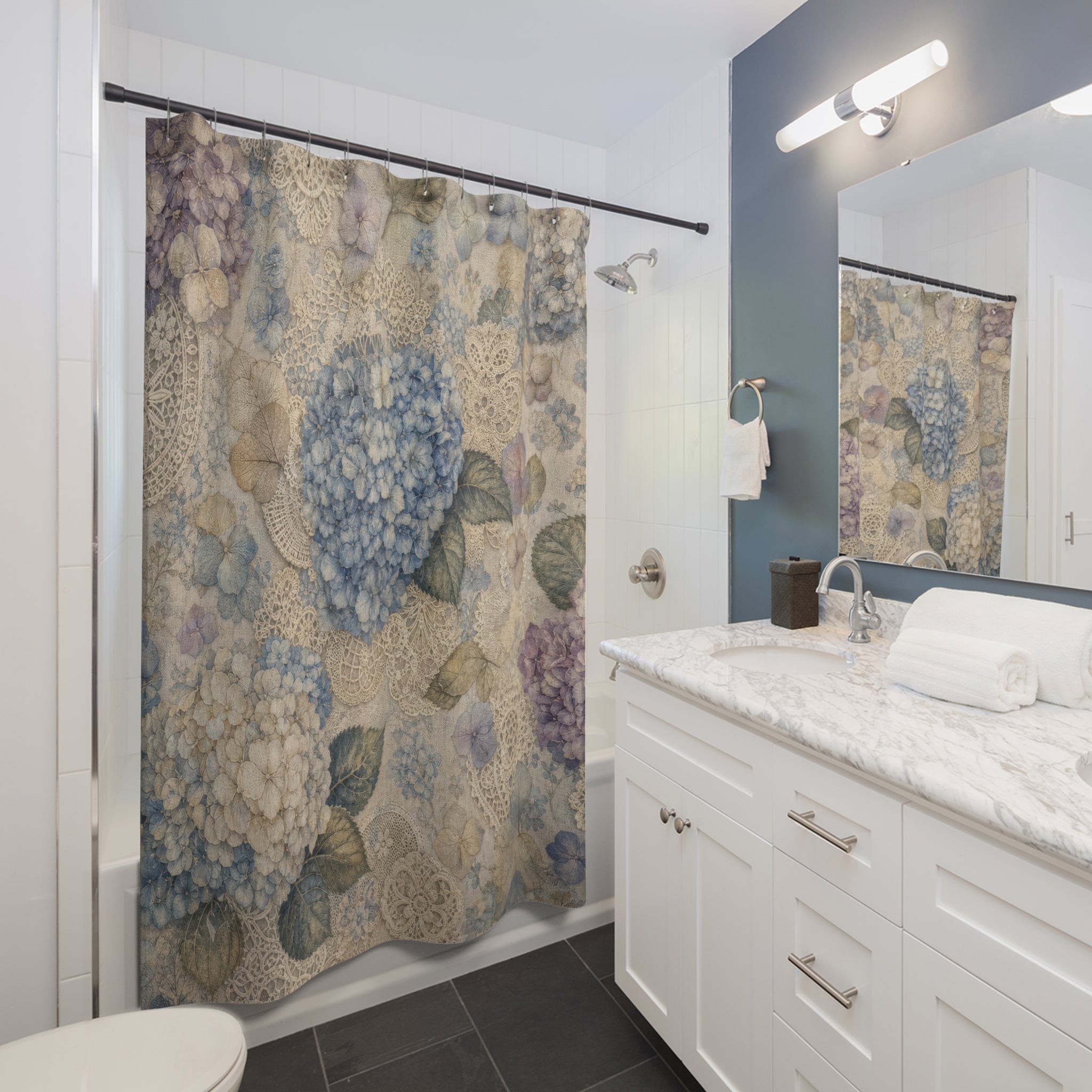 Lace Hydrangea Shower Curtain