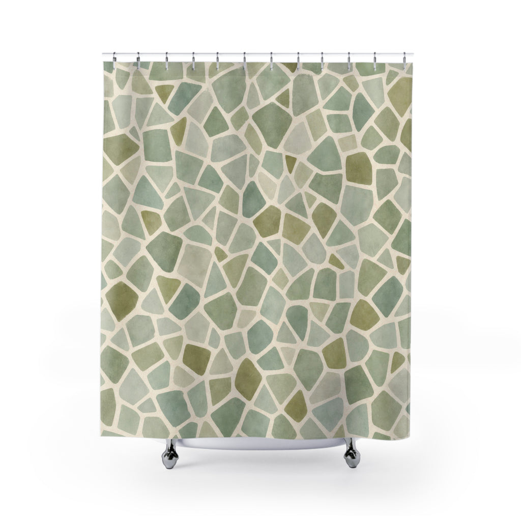 Celadon Mosaic Shower Curtain