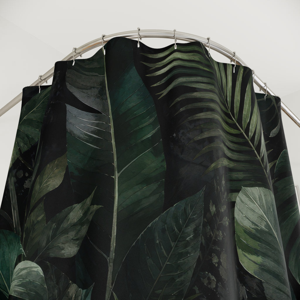 Green Tropical Shower Curtain