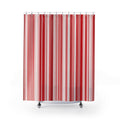Red and White Striped Shower Curtain: Modern Vertical Stripe
