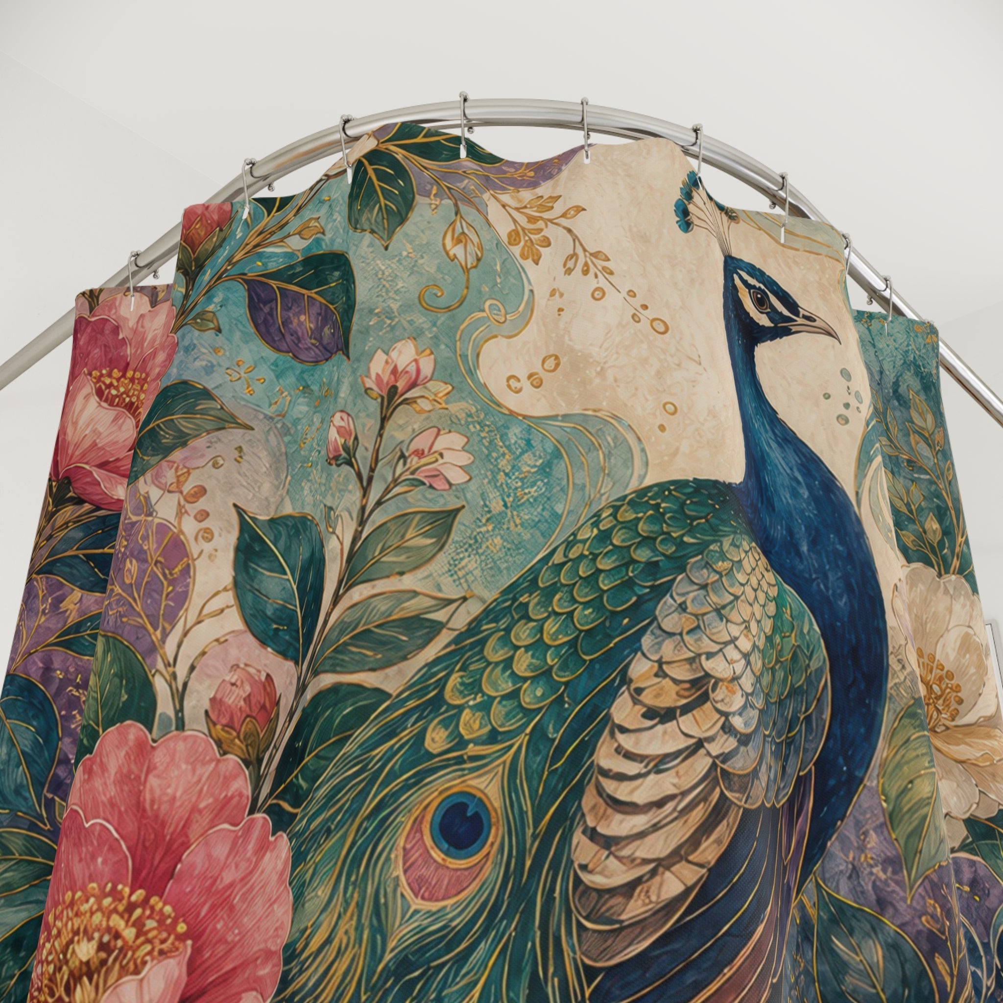 Peacock Tea Garden Shower Curtain