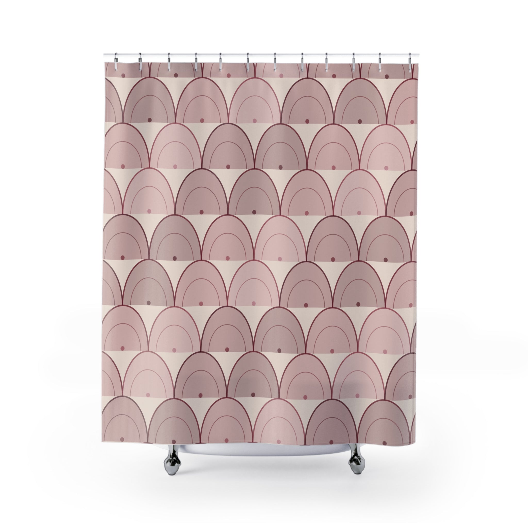 Burgundy Scallop Shower Curtain