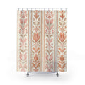 Blush Botanical Damask Stripe Shower Curtain