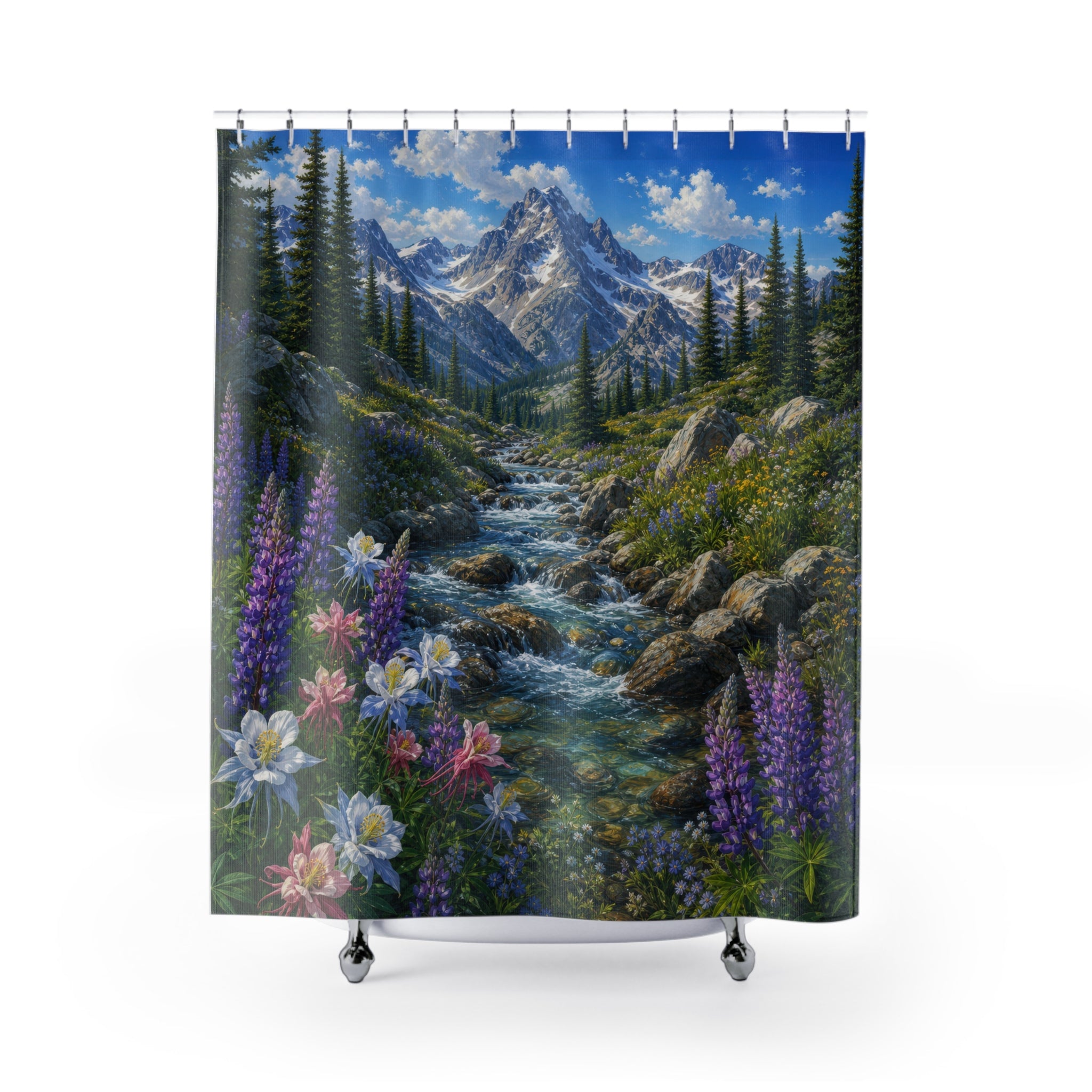Rocky Mountain Wild Creek Shower Curtain