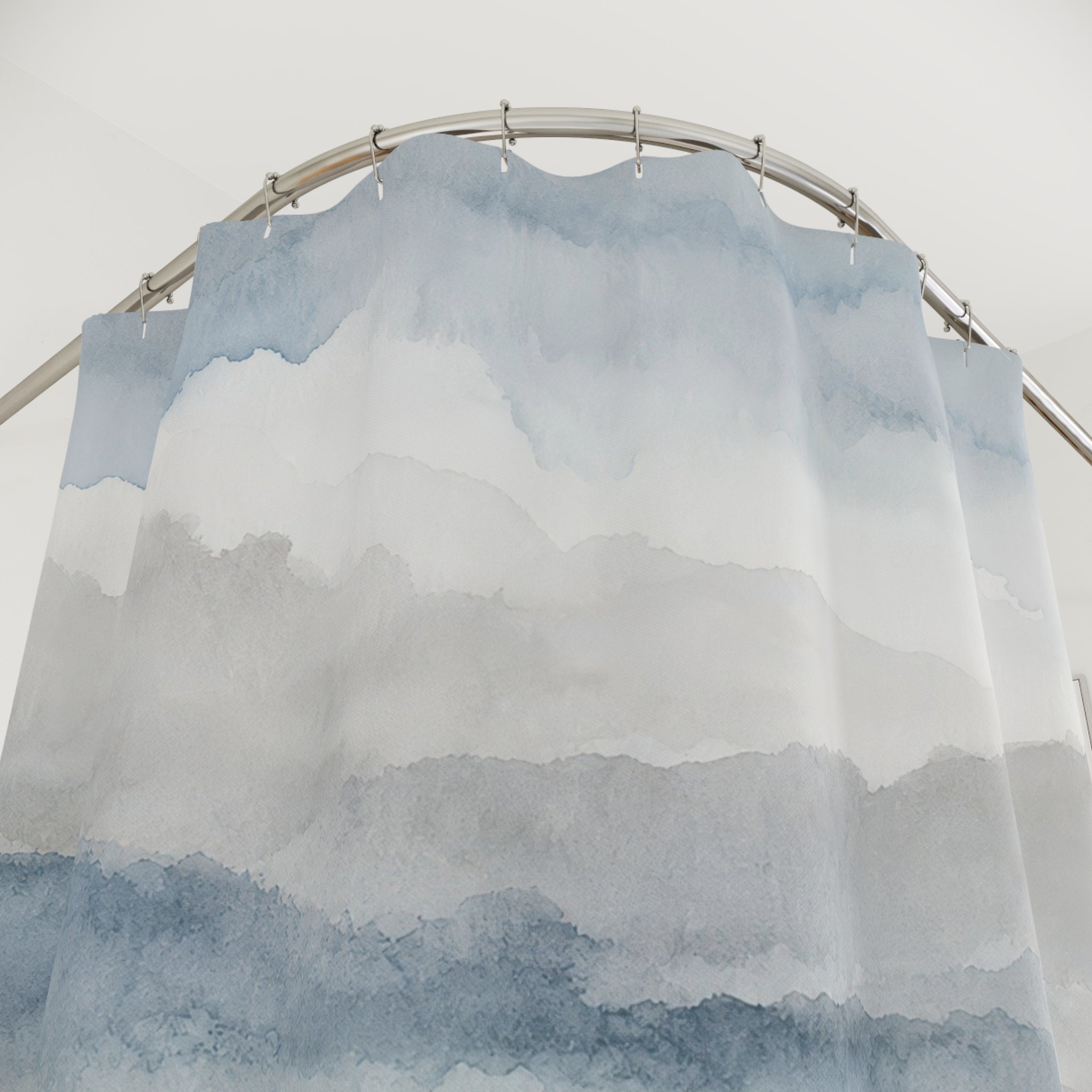 Blue Gray Landscape Shower Curtain
