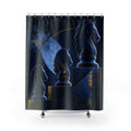 Chess Knight Navy Shower Curtain