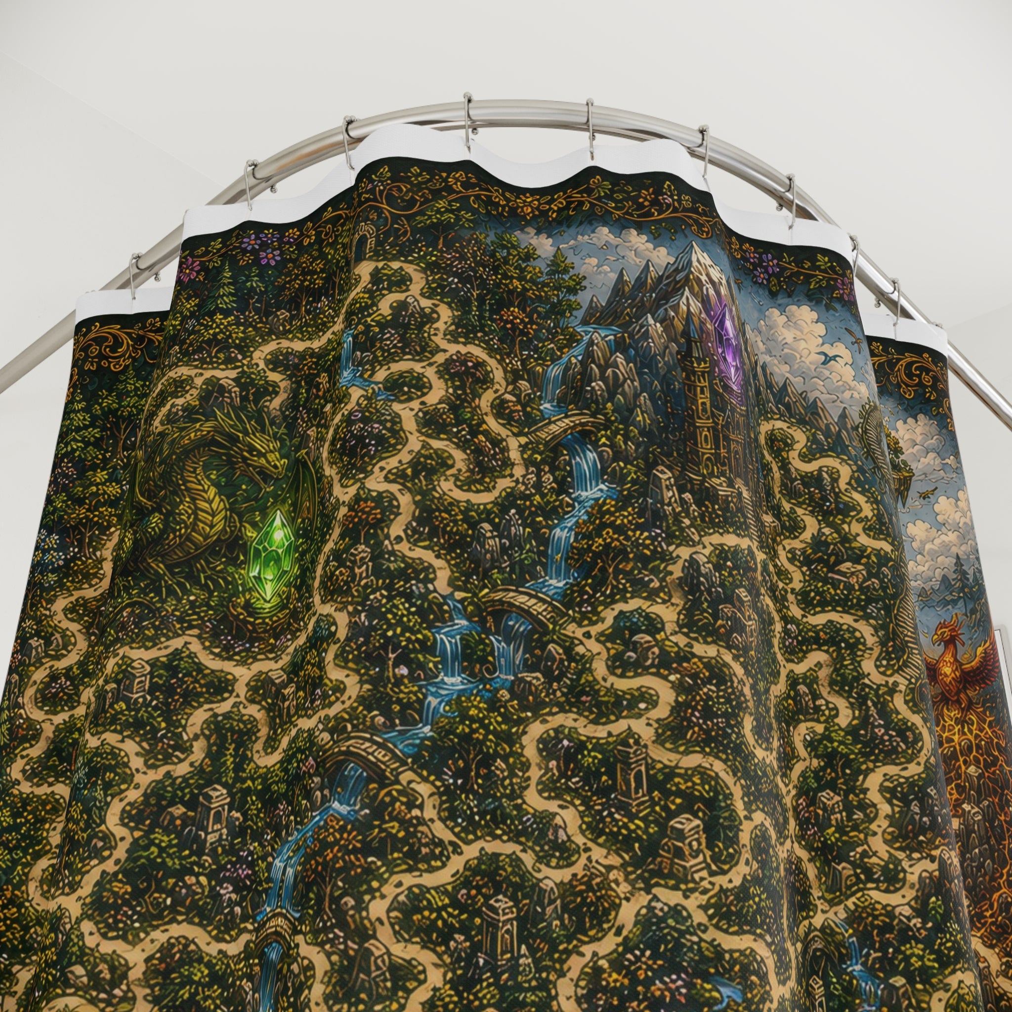 Maze Shower Curtain: Fantasy Puzzle