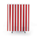 Red White Candy Stripe Shower Curtain