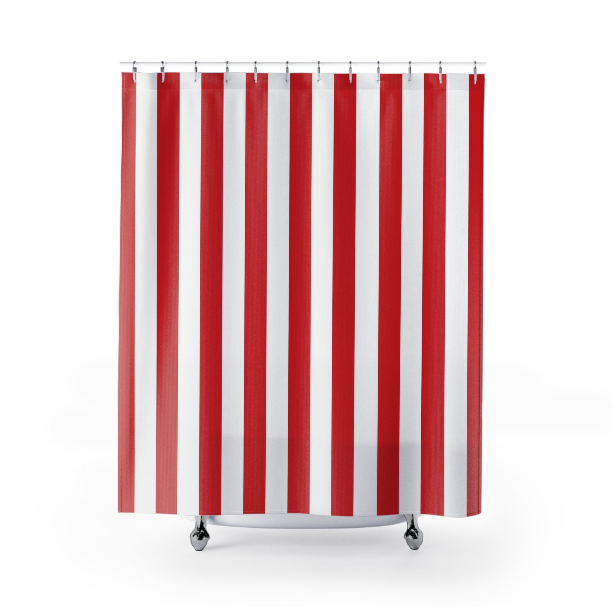Red White Candy Stripe Shower Curtain