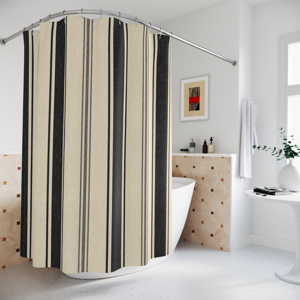 Bold Black Stripe Shower Curtain