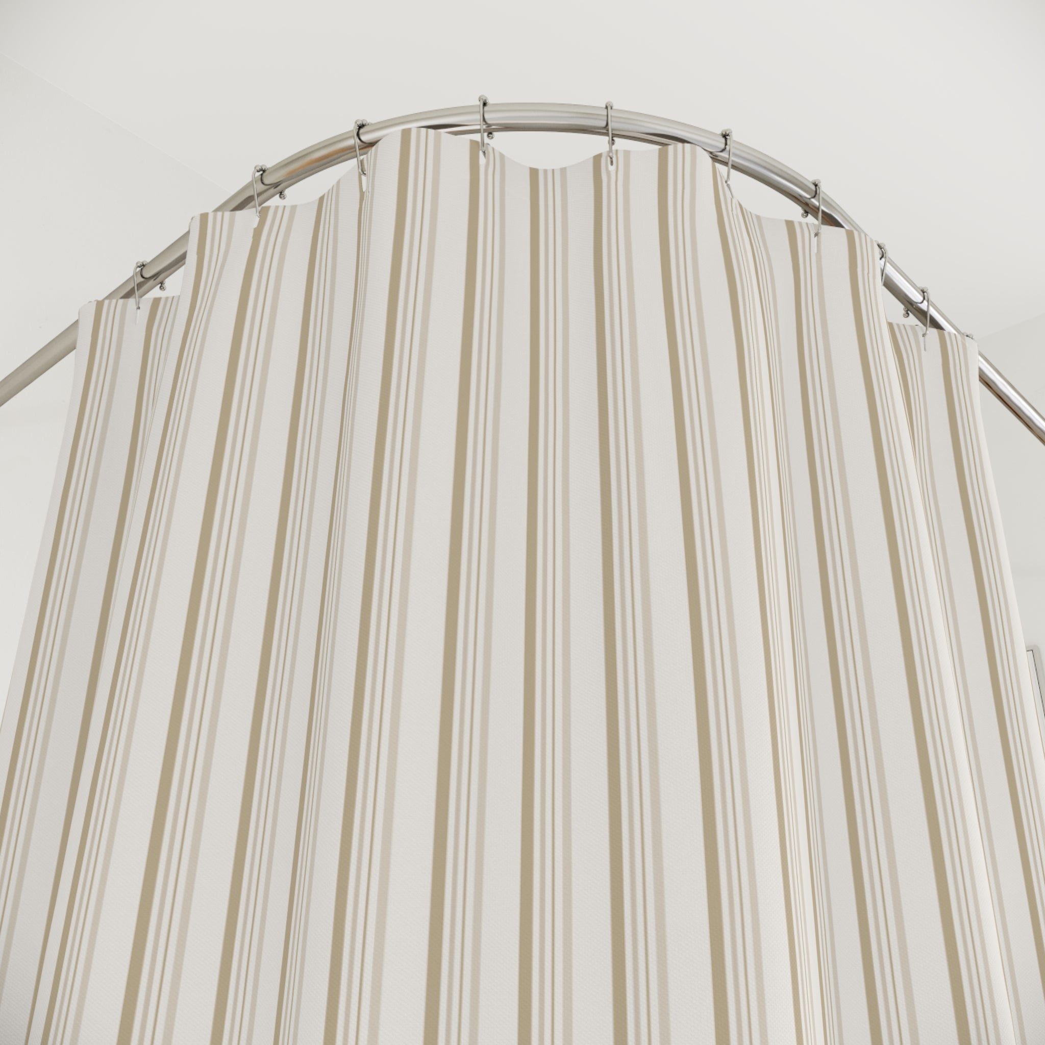 Cream Tone-on-Tone Striped Shower Curtain