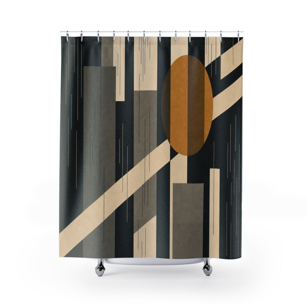 Noir Black and White Shower Curtain