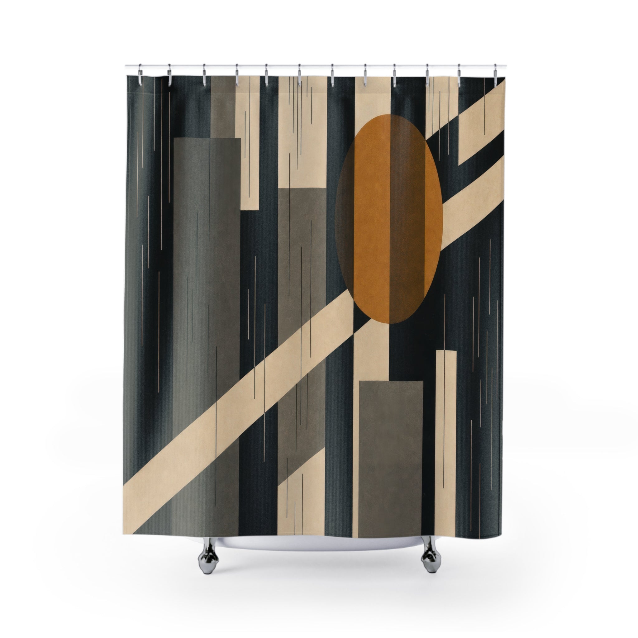 Noir Black and White Shower Curtain